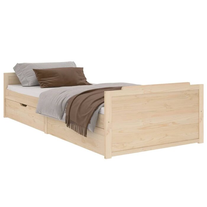 Vidaxl Massivholz Bettgestell 90x200cm mit Schubladen - Jetzt bis zu 35% sparen