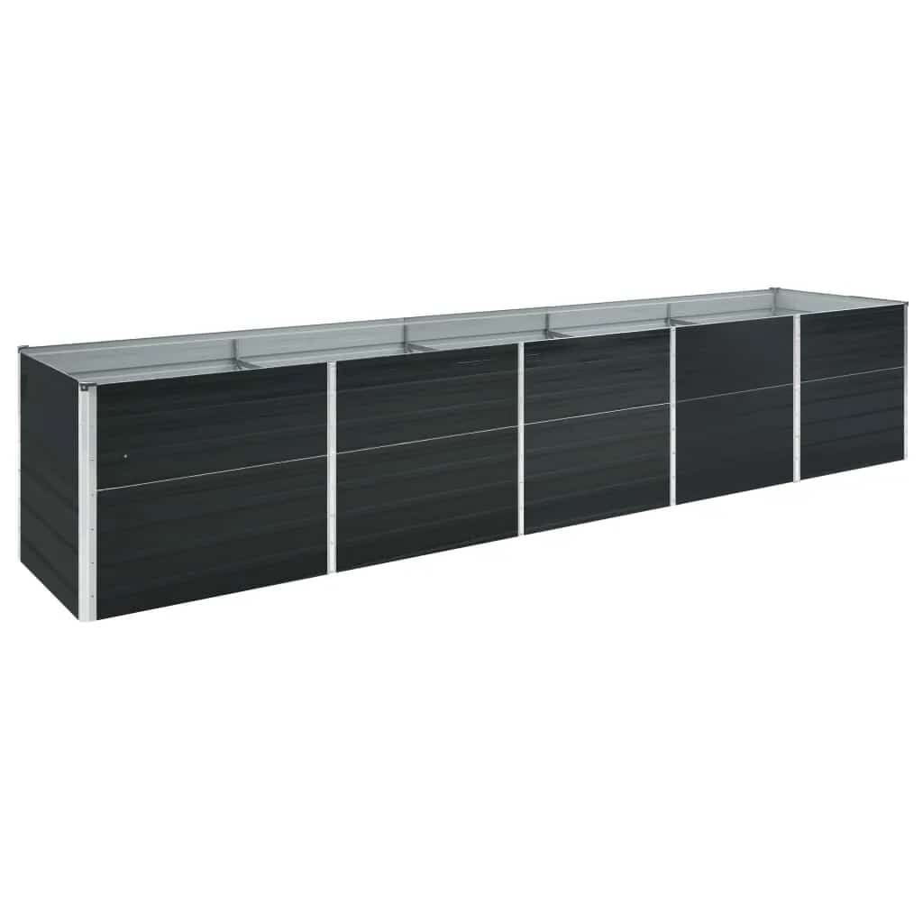 Vidaxl Großes Hochbeet 400x80x45 cm - Verzinkter Stahl Anthrazit - bis zu 34% Rabatt
