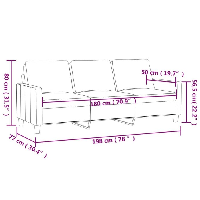 Vidaxl 3-Sitzer Sofa 180 cm Kunstleder Creme - Jetzt bis zu 33% Rabatt sichern