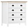 Massivholz-Kommode Hill, 5 Schubladen, Weiß, 79x40x80 cm - bis zu 35% Rabatt