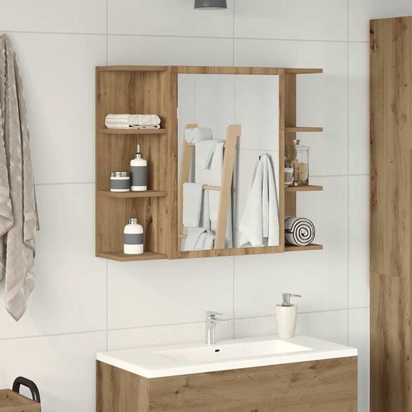 Vidaxl Badspiegelschrank 80x64 cm in Artisan-Eiche - Jetzt bis zu 34% sparen!