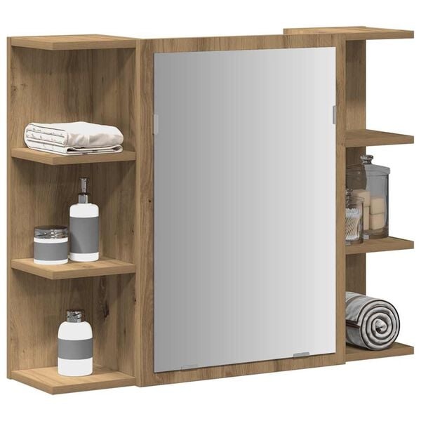 Vidaxl Badspiegelschrank 80x64 cm in Artisan-Eiche - Jetzt bis zu 34% sparen!