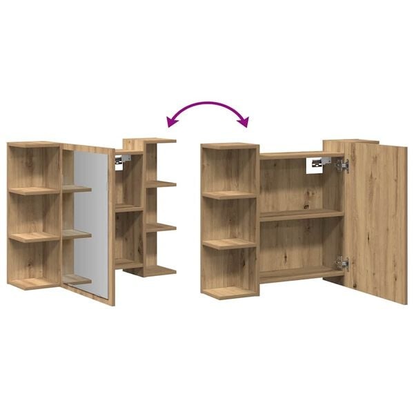 Vidaxl Badspiegelschrank 80x64 cm in Artisan-Eiche - Jetzt bis zu 34% sparen!
