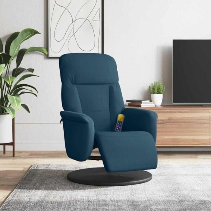 Vidaxl Luxus Massagesessel mit Fußstütze - Samt Blau - bis zu 35% Rabatt