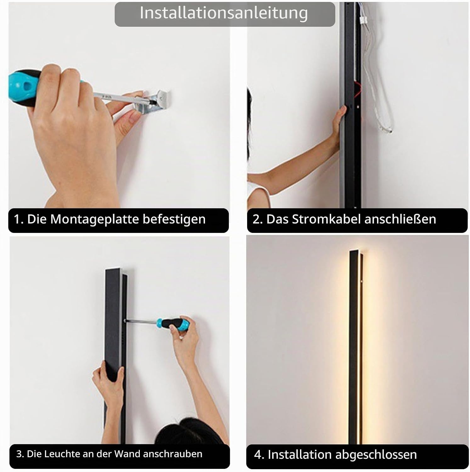 Moderne LED Wandleuchte 150cm IP65 Anthrazit - Bis zu 34% günstiger