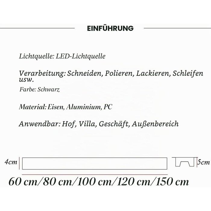 Moderne LED Wandleuchte 150cm IP65 Anthrazit - Bis zu 34% günstiger