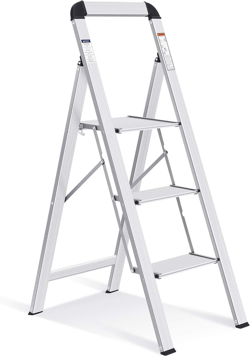 Klappleiter mit 3 Stufen, 150 kg Traglast, Aluminium - bis zu 34% Rabatt