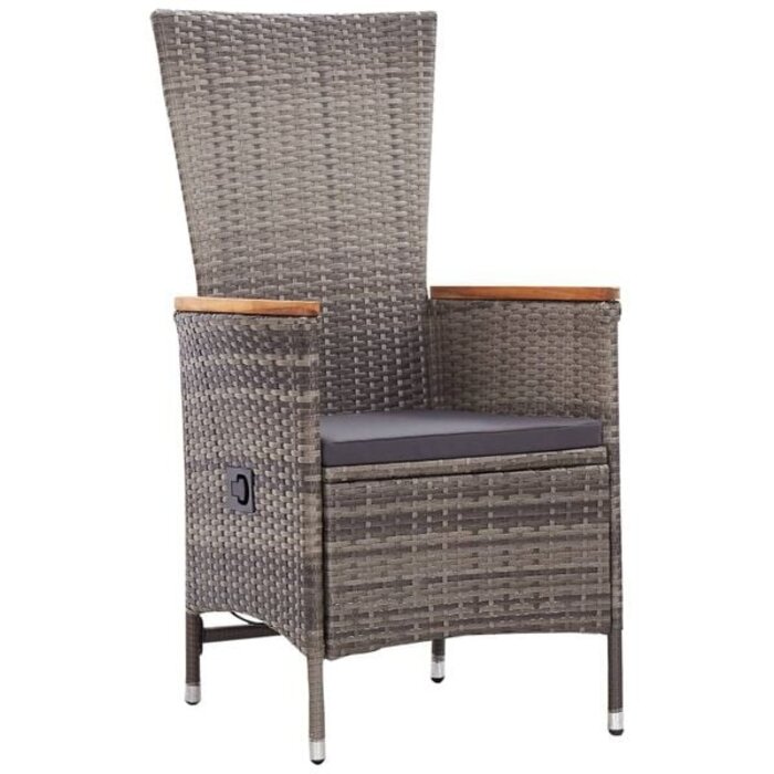 Vidaxl Verstellbare Poly-Rattan Gartenstühle 2er Set - Grau | bis zu 35% Rabatt