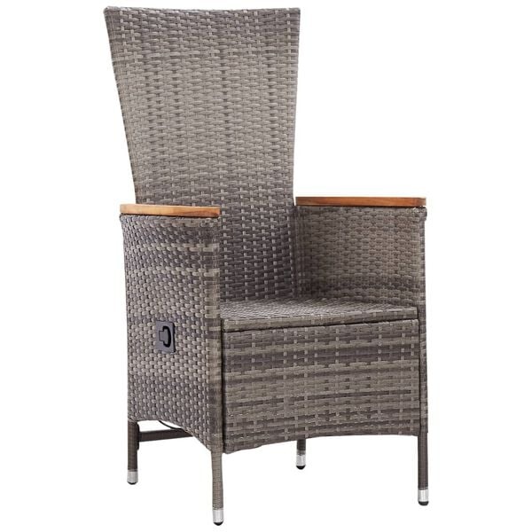 Vidaxl Verstellbare Poly-Rattan Gartenstühle 2er Set - Grau | bis zu 35% Rabatt