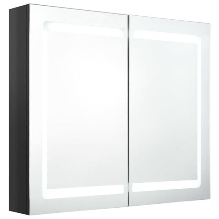 Vidaxl LED-Spiegelschrank 80x68cm Hochglanz Schwarz - bis zu 35% Rabatt