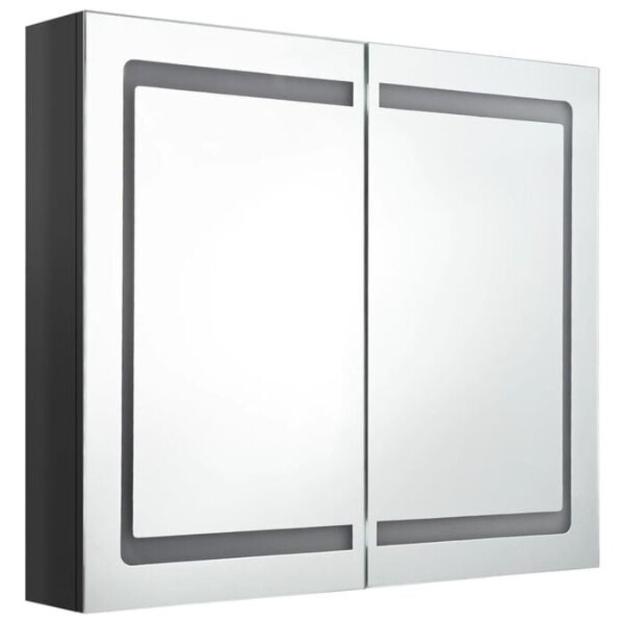 Vidaxl LED-Spiegelschrank 80x68cm Hochglanz Schwarz - bis zu 35% Rabatt