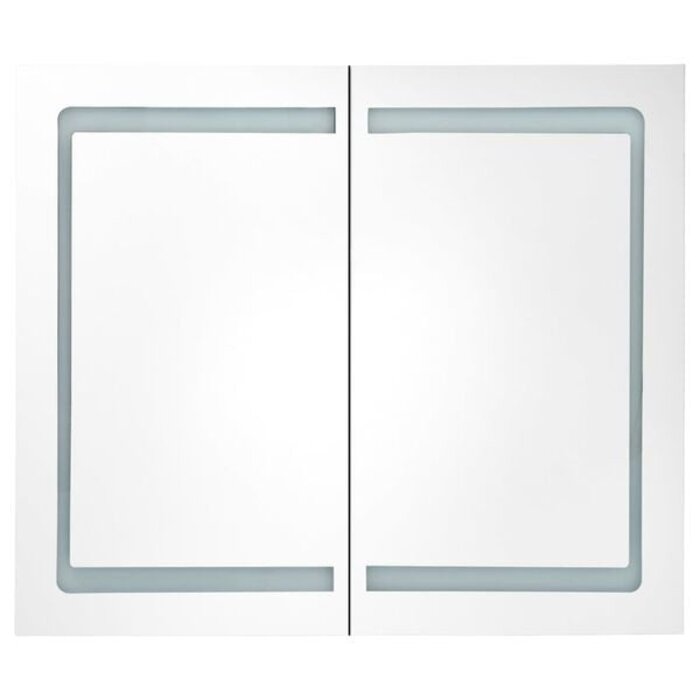 Vidaxl LED-Spiegelschrank 80x68cm Hochglanz Schwarz - bis zu 35% Rabatt