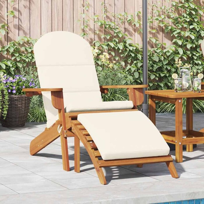Vidaxl Adirondack Gartenstuhl mit Fußstütze & Kissen - Massivholz, bis zu 35% sparen