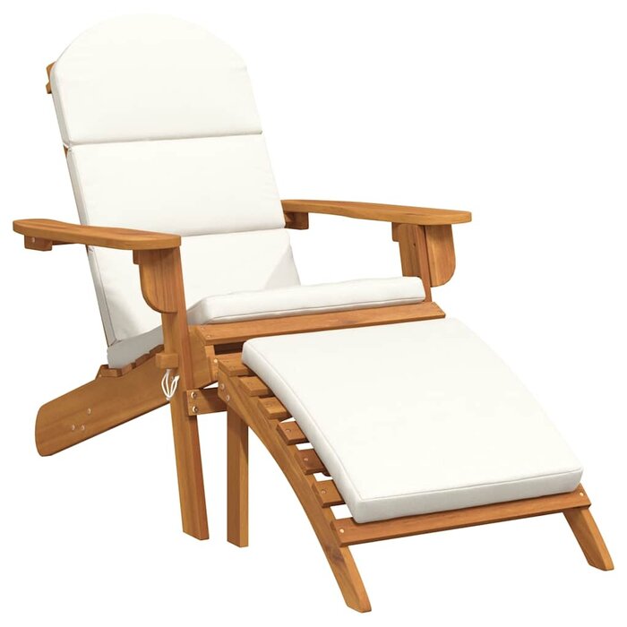 Vidaxl Adirondack Gartenstuhl mit Fußstütze & Kissen - Massivholz, bis zu 35% sparen