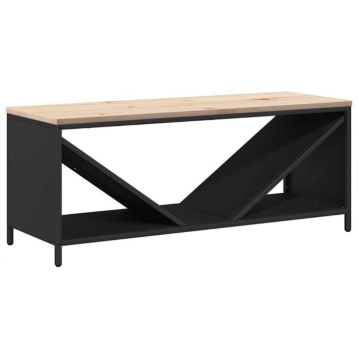 Vidaxl Brennholzregal mit Sitzbank, 100,5 cm, Schwarz - bis zu 34% sparen