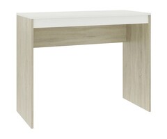 Vidaxl Moderner Schreibtisch 90x40x72 cm - Weiß/Sonoma-Eiche - 63% Rabatt