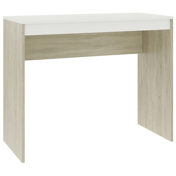 Vidaxl Moderner Schreibtisch Weiß/Sonoma-Eiche 90x40cm - bis zu 34% sparen
