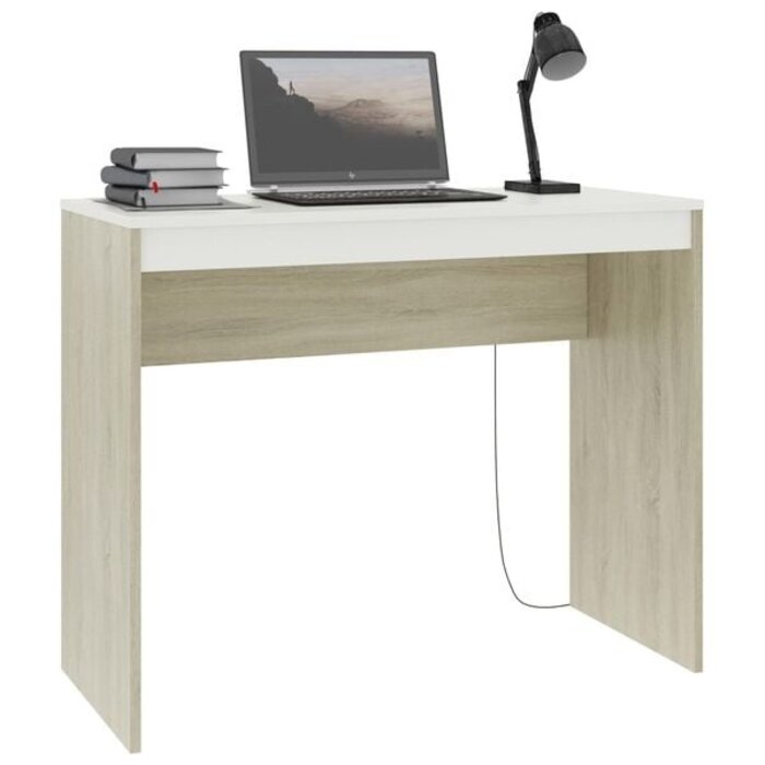 Vidaxl Moderner Schreibtisch Weiß/Sonoma-Eiche 90x40cm - bis zu 34% sparen