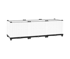 Vidaxl Hochbeet 120x40x38 cm Rattan-Optik Weiß - 55% Rabatt