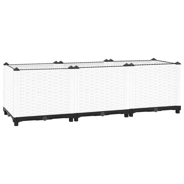 Vidaxl Hochbeet 120x40x38 cm aus Polypropylen - Weiß - jetzt bis zu 33% sparen