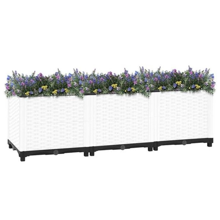 Vidaxl Hochbeet 120x40x38 cm aus Polypropylen - Weiß - jetzt bis zu 33% sparen