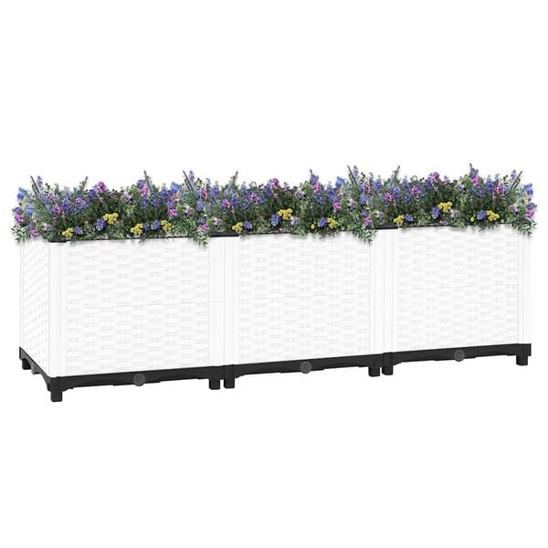 Vidaxl Hochbeet 120x40x38 cm aus Polypropylen - Weiß - jetzt bis zu 33% sparen