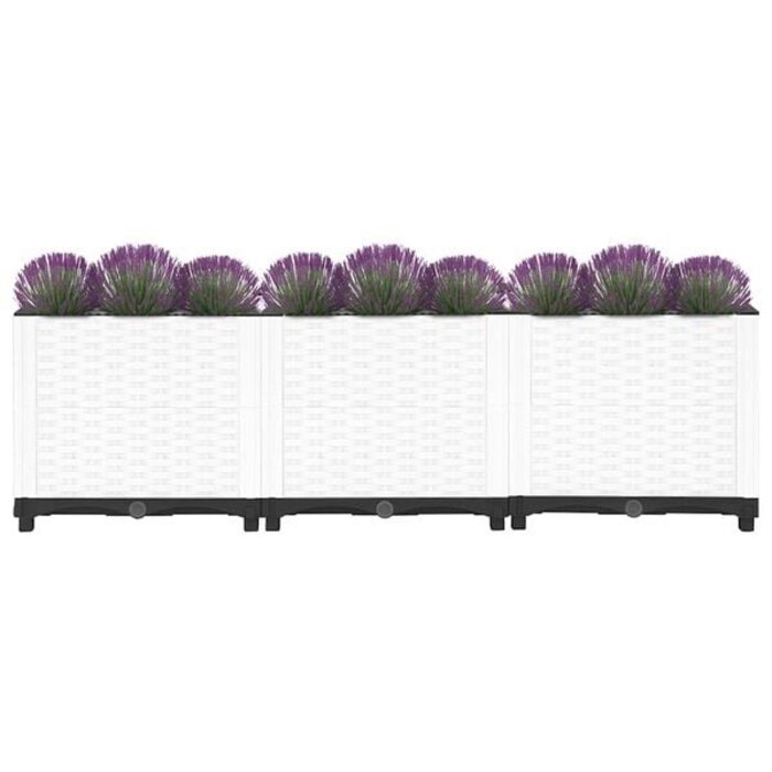 Vidaxl Hochbeet 120x40x38 cm aus Polypropylen - Weiß - jetzt bis zu 33% sparen