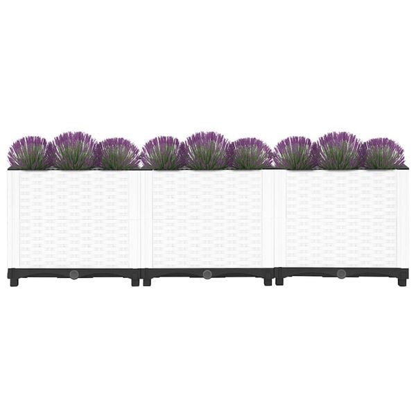 Vidaxl Hochbeet 120x40x38 cm aus Polypropylen - Weiß - jetzt bis zu 33% sparen