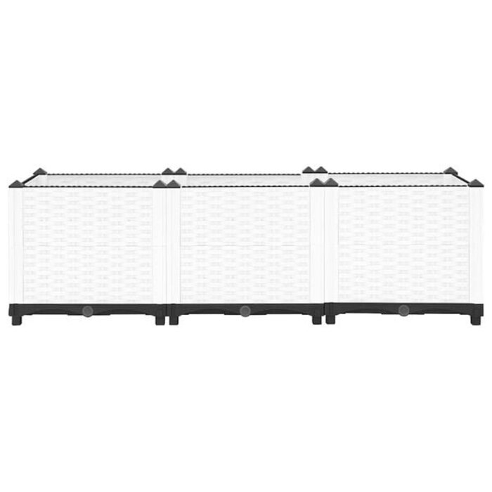 Vidaxl Hochbeet 120x40x38 cm aus Polypropylen - Weiß - jetzt bis zu 33% sparen