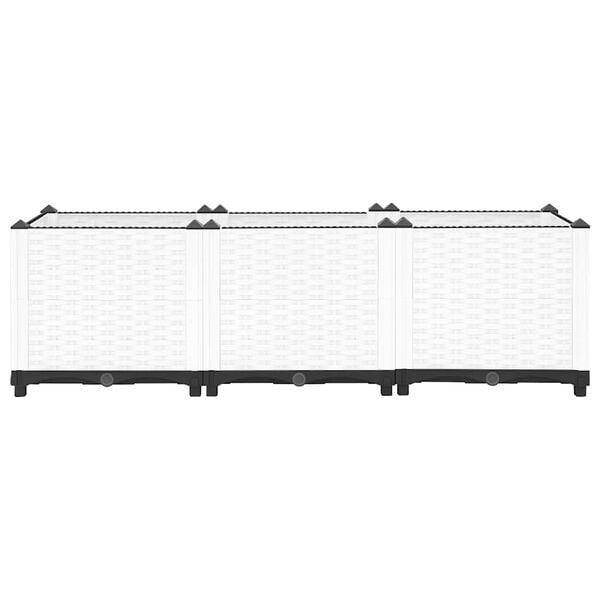 Vidaxl Hochbeet 120x40x38 cm aus Polypropylen - Weiß - jetzt bis zu 33% sparen