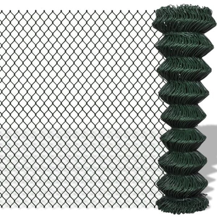 Vidaxl Maschendrahtzaun 1,5 x 15 m Grün - Robuster Gartenzaun bis zu 34% reduziert
