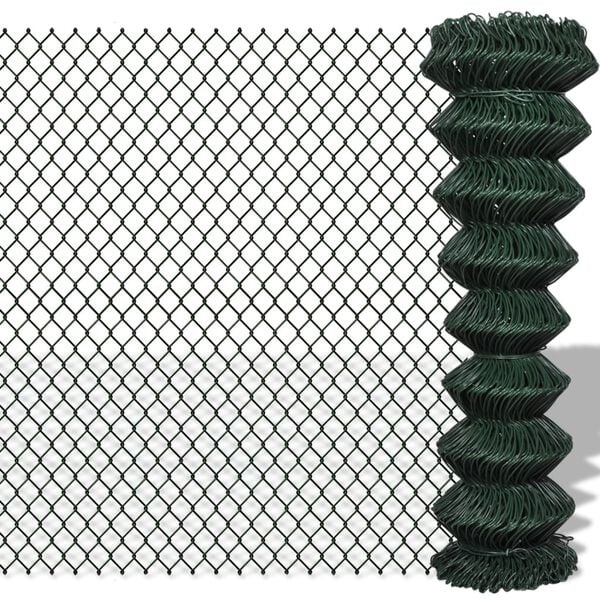 Vidaxl Maschendrahtzaun 1,5 x 15 m Grün - Robuster Gartenzaun bis zu 34% reduziert