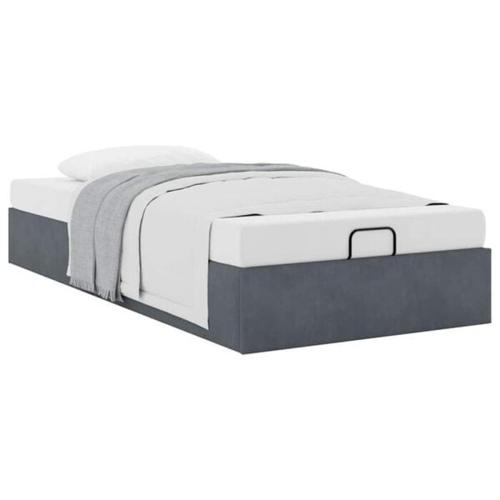 Vidaxl Bettgestell 90x200 Samt Dunkelgrau mit Stauraum - bis zu 35% Rabatt