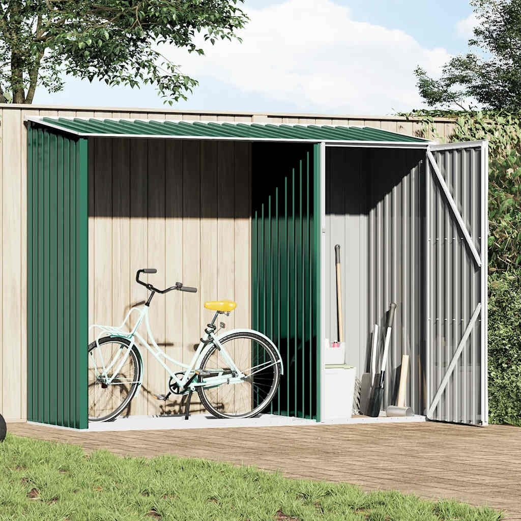 Vidaxl Brennholzunterstand mit Geräteschuppen 245x98x159 cm, Grün - bis zu 35% Rabatt