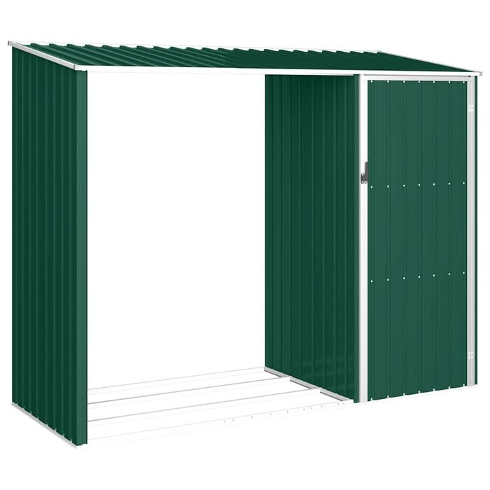 Vidaxl Brennholzunterstand mit Geräteschuppen 245x98x159 cm, Grün - bis zu 35% Rabatt