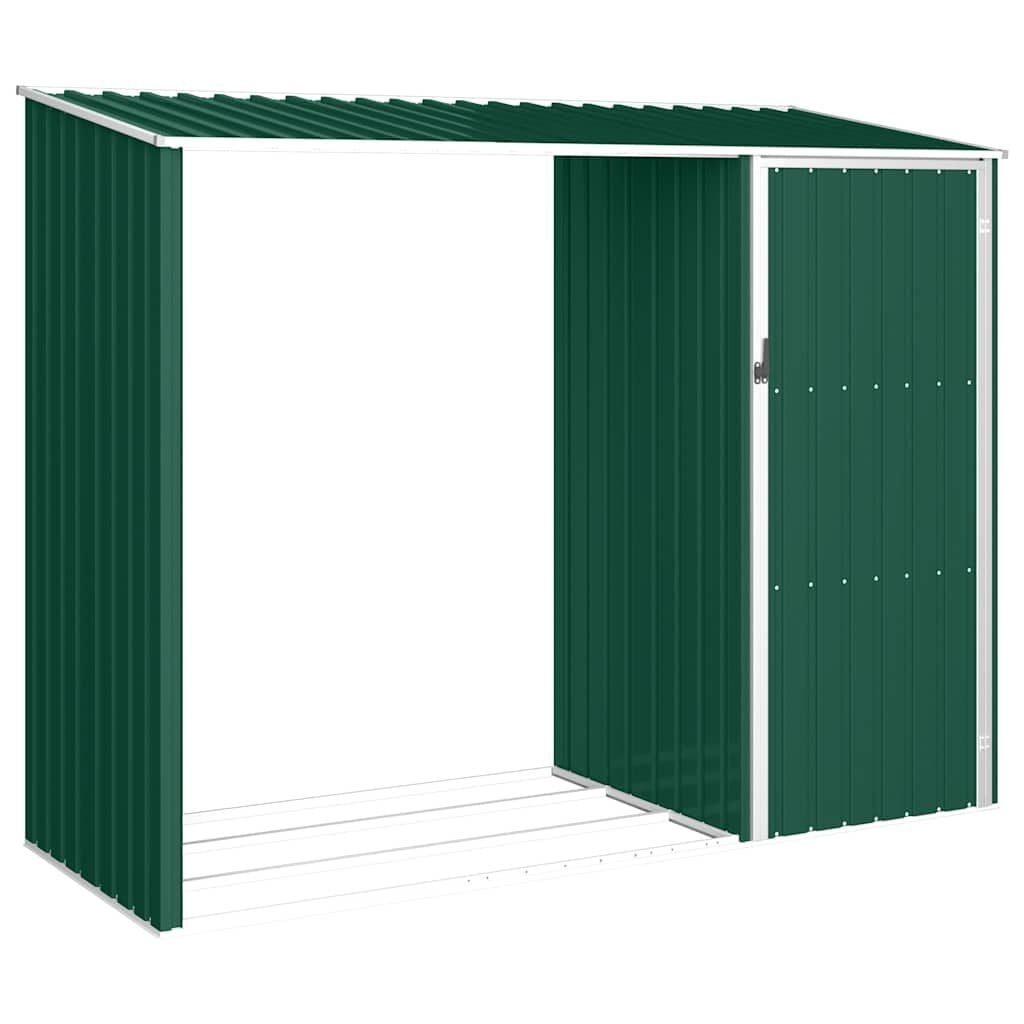 Vidaxl Brennholzunterstand mit Geräteschuppen 245x98x159 cm, Grün - bis zu 35% Rabatt
