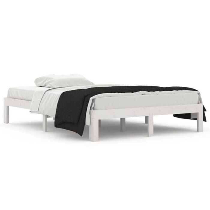Vidaxl Bettgestell Massivholz Kiefer Weiß 135x190 cm - Outlet mit bis zu 35% Rabatt
