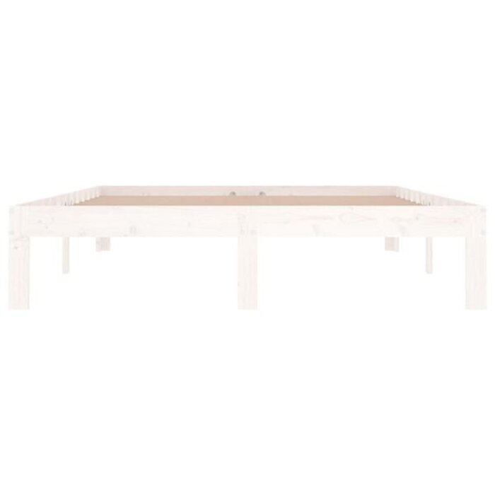 Vidaxl Bettgestell Massivholz Kiefer Weiß 135x190 cm - Outlet mit bis zu 35% Rabatt