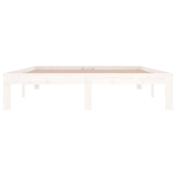 Vidaxl Bettgestell Massivholz Kiefer Weiß 135x190 cm - Outlet mit bis zu 35% Rabatt