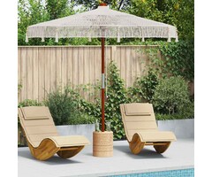 Vidaxl Macramé-Sonnenschirm Creme 252,5 cm | 57% Rabatt | Hochwertiges Teakholz