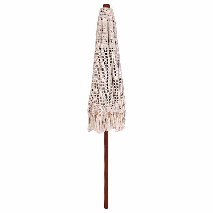 Vidaxl Macramé-Sonnenschirm Creme, 252 cm - Boho-Design, bis zu 35% Rabatt