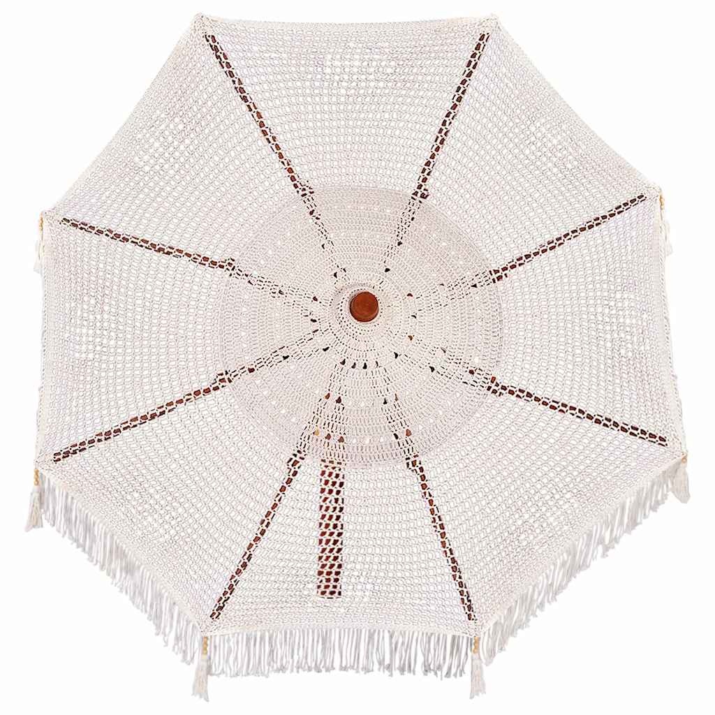 Vidaxl Macramé-Sonnenschirm Creme, 252 cm - Boho-Design, bis zu 35% Rabatt