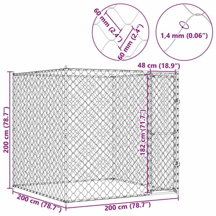 Vidaxl Robuster Hundezwinger 2x2x2m - Jetzt bis zu 30% günstiger sichern