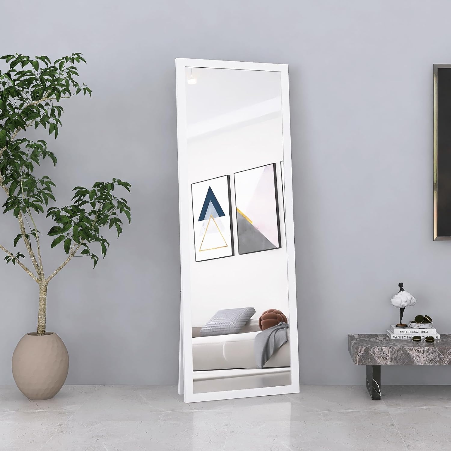 Ganzkörperspiegel 140x50 cm weiß - Klappbar & Vielseitig - bis zu 34% Rabatt