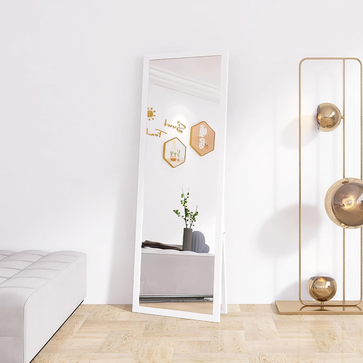 Ganzkörperspiegel 140x50 cm weiß - Klappbar & Vielseitig - bis zu 34% Rabatt