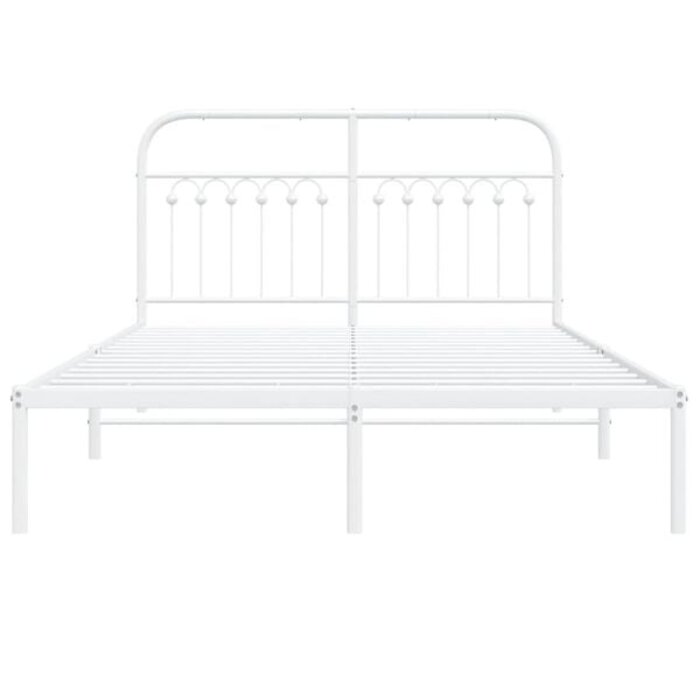 Vidaxl Metall-Bettrahmen 140x200 cm - Weiß - Zeitloses Design - bis zu 34% Rabatt