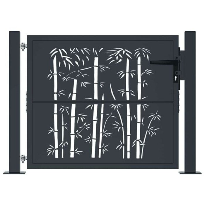 Vidaxl Designer Gartentor Bambus-Optik, Anthrazit, 100x75cm - bis zu 35% Rabatt
