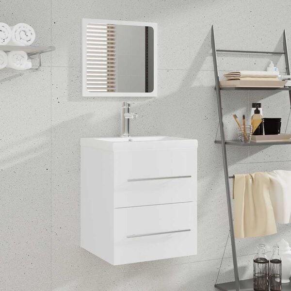 Vidaxl Badschrank mit Spiegel, Weiß - Jetzt bis zu 34% reduziert sichern