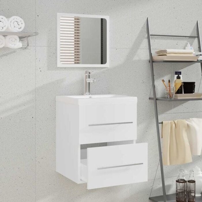 Vidaxl Badschrank mit Spiegel, Weiß - Jetzt bis zu 34% reduziert sichern