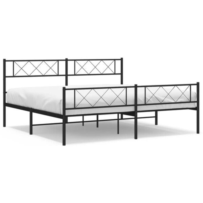 Vidaxl Metallbettgestell 200x200 cm - Schwarz - Outlet bis zu 35% Rabatt